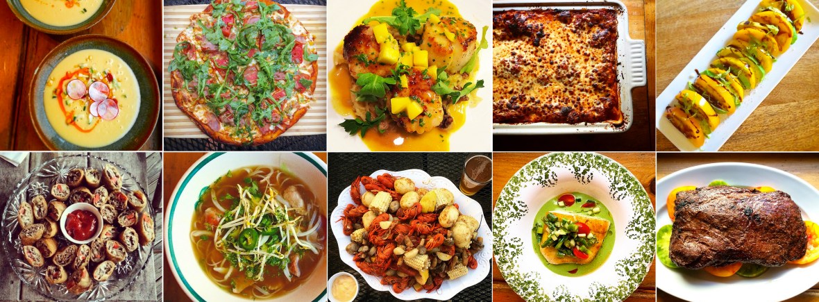 collage of finished dishes